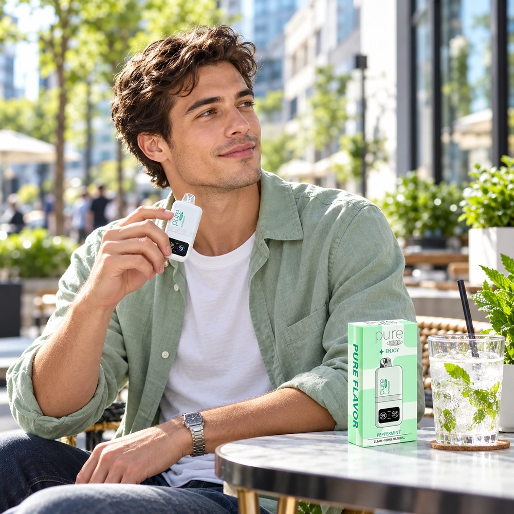 Peppermint nicotine-free vape lifestyle