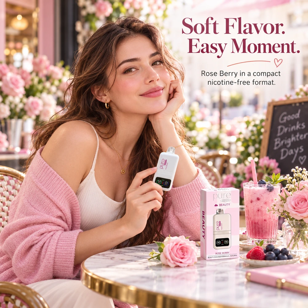 Rose Berry nicotine-free vape lifestyle